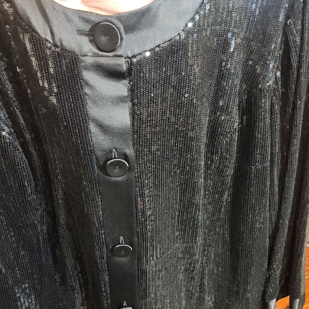 Timeless Naeem Khan Black Sequin Blazer - Picture 3 of 6